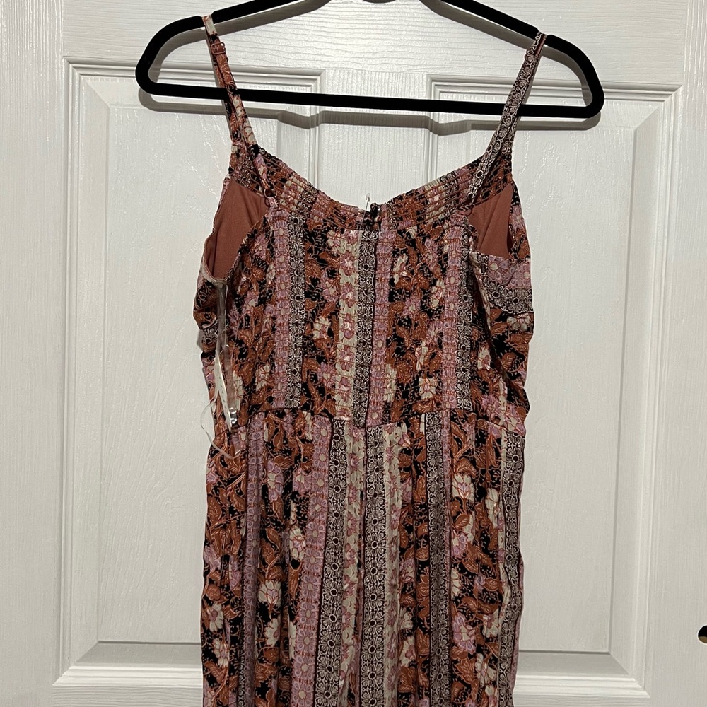 💗 *NEW* A.U.W. - Womena Bohemian Pink and Brown Full Length Jumpsuit - Picture 9 of 11